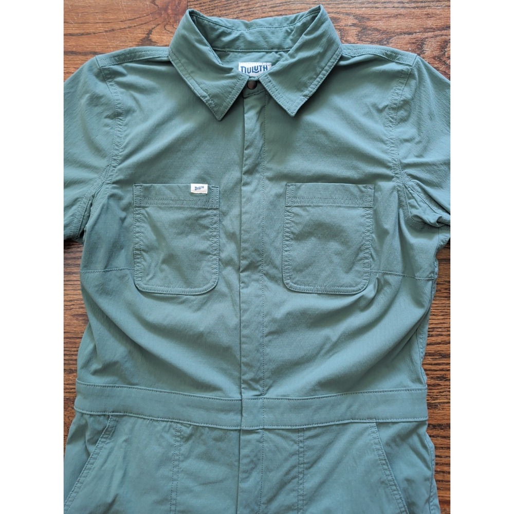 Duluth Trading Heirloom Gardening Short Coveralls Womens XS Olive Green Romper - Picture 3 of 10